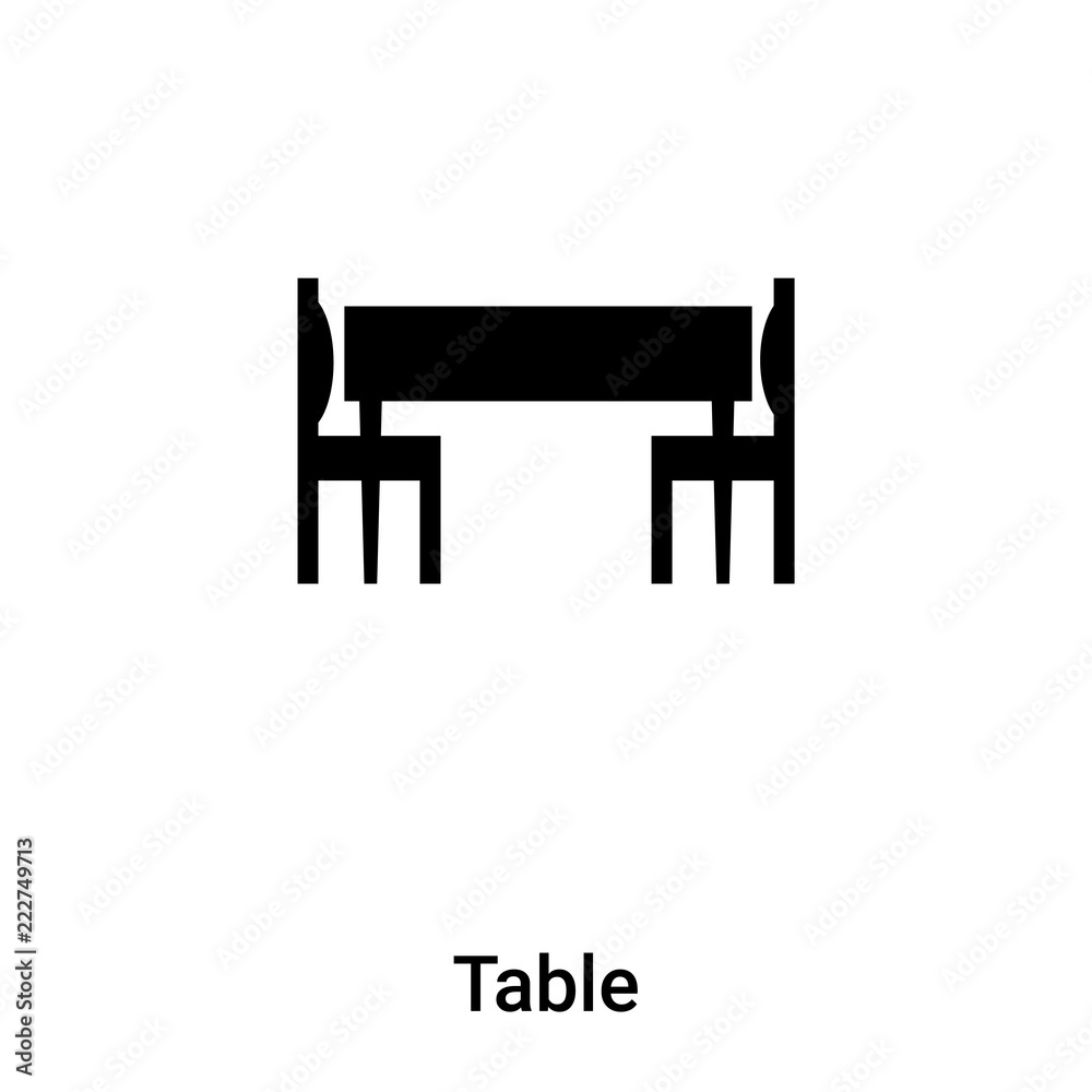 Table icon vector isolated on white background, logo concept of Table sign on transparent background, black filled symbol Table icon vector isolated on white background, logo concept of Table sign on transparent background, black filled symbol