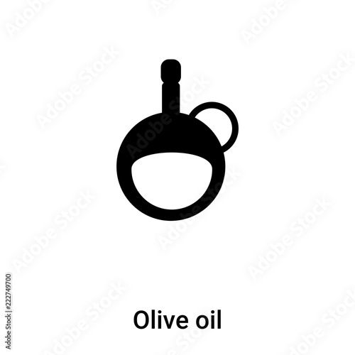 Olive oil icon vector isolated on white background, logo concept of Olive oil sign on transparent background, black filled symbol