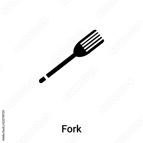 Fork icon vector isolated on white background, logo concept of Fork sign on transparent background, black filled symbol