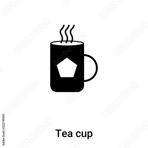 Tea cup icon vector isolated on white background, logo concept of Tea cup sign on transparent background, black filled symbol