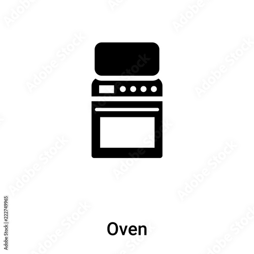 Oven icon vector isolated on white background, logo concept of Oven sign on transparent background, black filled symbol