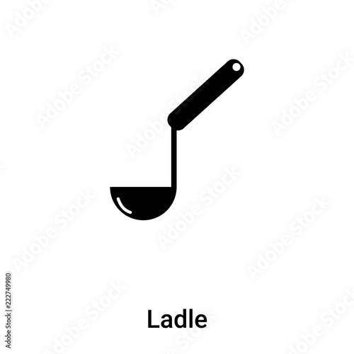 Ladle icon vector isolated on white background, logo concept of Ladle sign on transparent background, black filled symbol