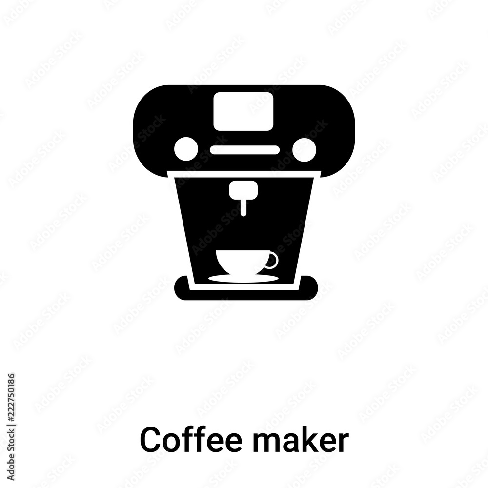 Coffee maker icon vector isolated on white background, logo concept of  Coffee maker sign on transparent background, black filled symbol Stock  Vector | Adobe Stock