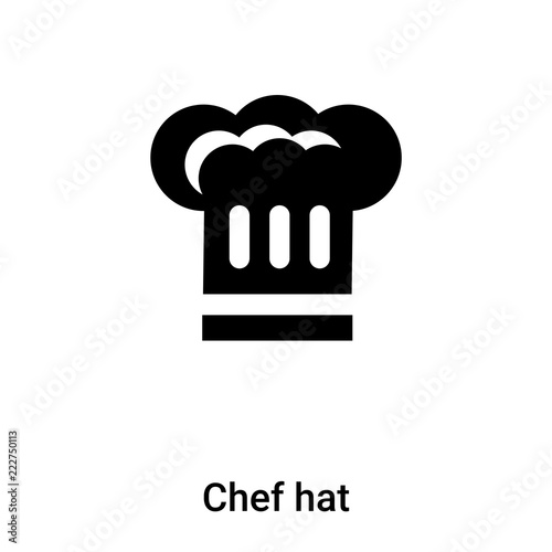 Chef hat icon vector isolated on white background, logo concept of Chef hat sign on transparent background, black filled symbol