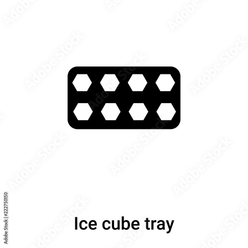 Ice cube tray icon vector isolated on white background, logo concept of Ice cube tray sign on transparent background, black filled symbol