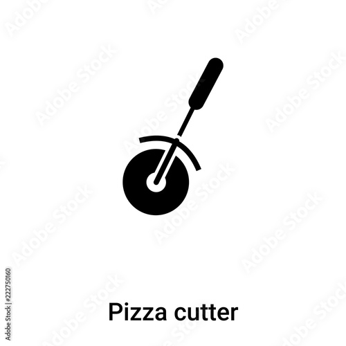 Pizza cutter icon vector isolated on white background, logo concept of Pizza cutter sign on transparent background, black filled symbol