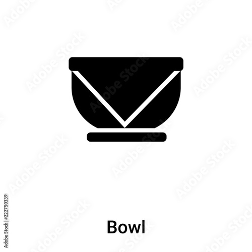 Bowl icon vector isolated on white background, logo concept of Bowl sign on transparent background, black filled symbol