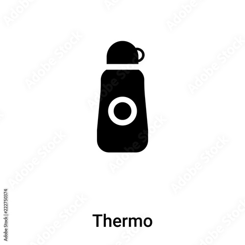 Thermo icon vector isolated on white background, logo concept of Thermo sign on transparent background, black filled symbol