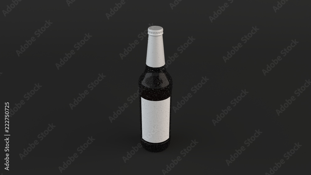 Mock up of tall beer bottle with blank label and condensation Mock up of tall beer bottle with blank label and condensation