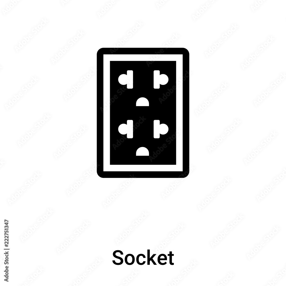 Socket icon vector isolated on white background, logo concept of Socket sign on transparent background, black filled symbol Socket icon vector isolated on white background, logo concept of Socket sign on transparent background, black filled symbol