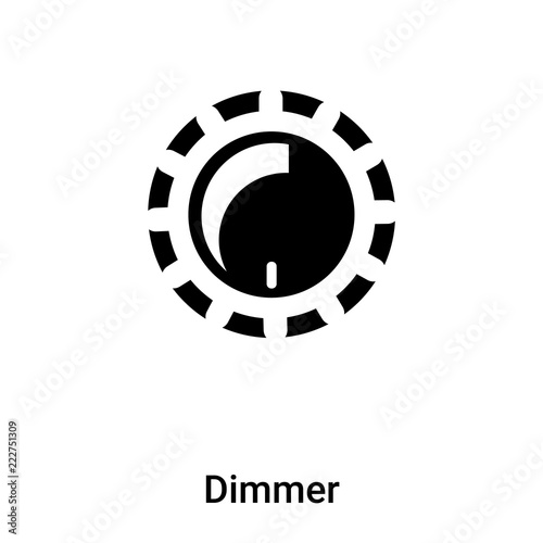 Dimmer icon vector isolated on white background, logo concept of Dimmer sign on transparent background, black filled symbol