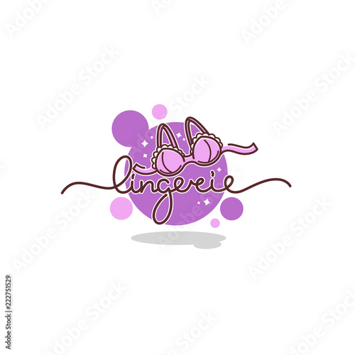 ingerie, lady bra and lettering composition for your underwear company