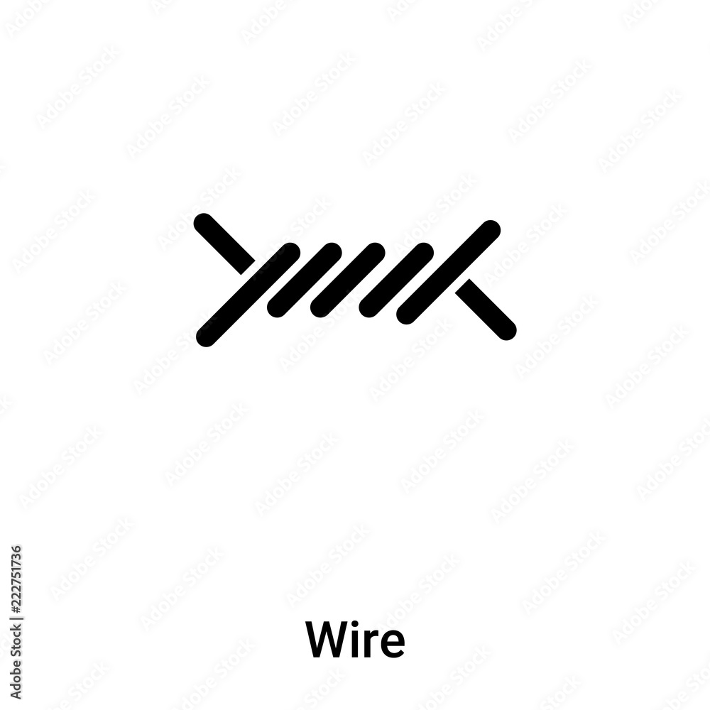 Wire icon vector isolated on white background, logo concept of Wire sign on transparent background, black filled symbol Wire icon vector isolated on white background, logo concept of Wire sign on transparent background, black filled symbol