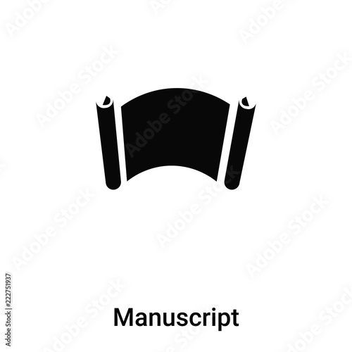 Manuscript icon vector isolated on white background, logo concept of Manuscript sign on transparent background, black filled symbol