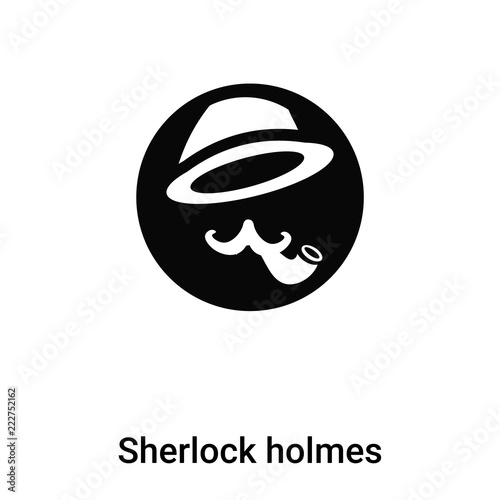 Sherlock holmes icon vector isolated on white background, logo concept of Sherlock holmes sign on transparent background, black filled symbol