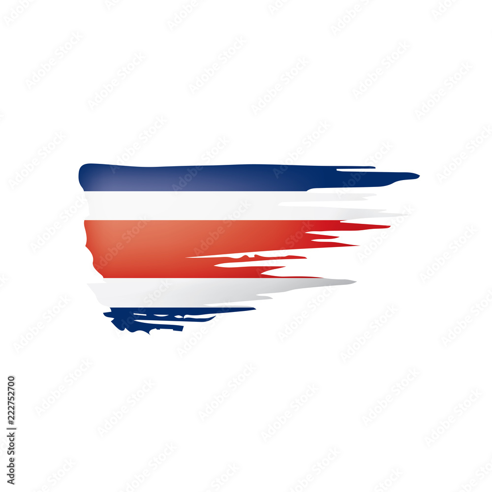 Costa Rica flag, vector illustration on a white background. Costa Rica flag, vector illustration on a white background.