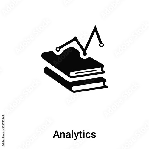 Analytics icon vector isolated on white background, logo concept of Analytics sign on transparent background, black filled symbol