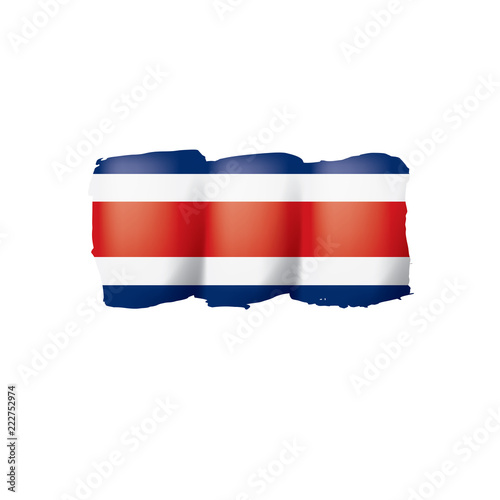 Costa Rica flag, vector illustration on a white background.