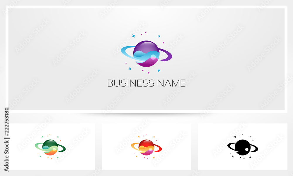 Fototapeta premium Planeta Saturn Space Star Logo