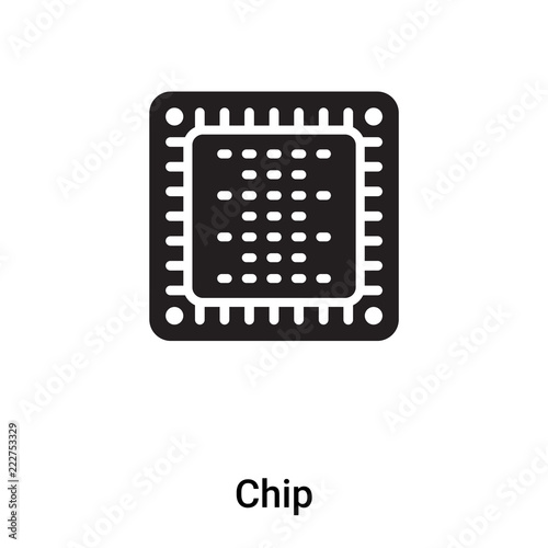 Chip icon vector isolated on white background, logo concept of Chip sign on transparent background, black filled symbol