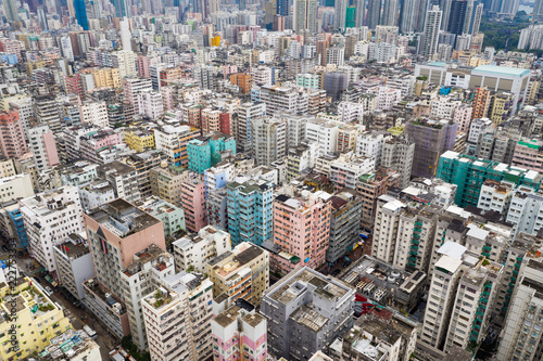 Top view of Hong Kong city