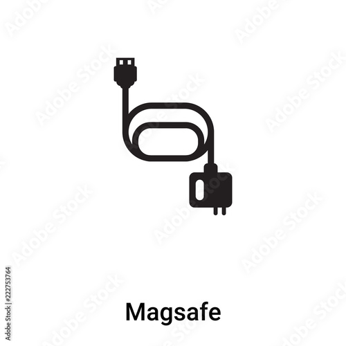 Magsafe icon vector isolated on white background, logo concept of Magsafe sign on transparent background, black filled symbol photo