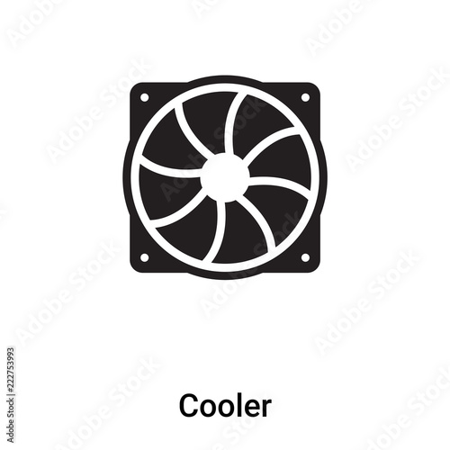 Cooler icon vector isolated on white background, logo concept of Cooler sign on transparent background, black filled symbol