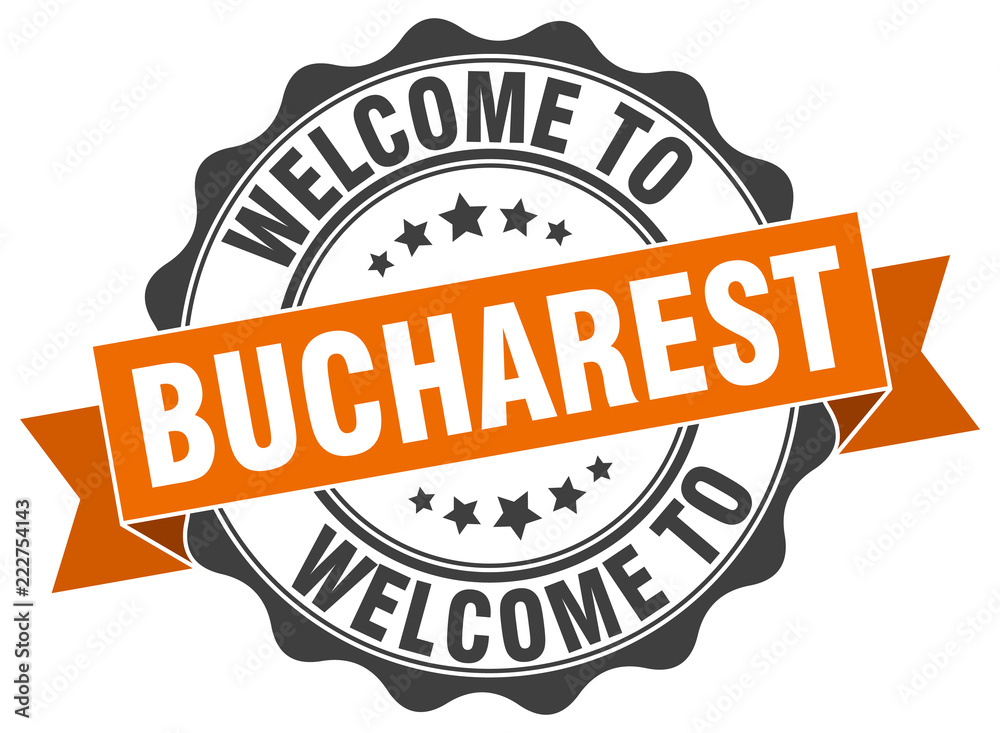 Obraz premium Bucharest round ribbon seal