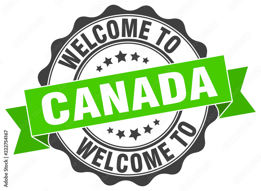 Fototapeta premium Canada round ribbon seal
