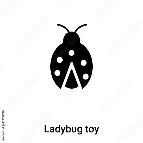 Ladybug toy icon vector isolated on white background, logo concept of Ladybug toy sign on transparent background, black filled symbol