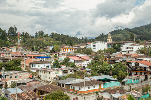 View of the touristic village of Salento, Quindio, Colombia