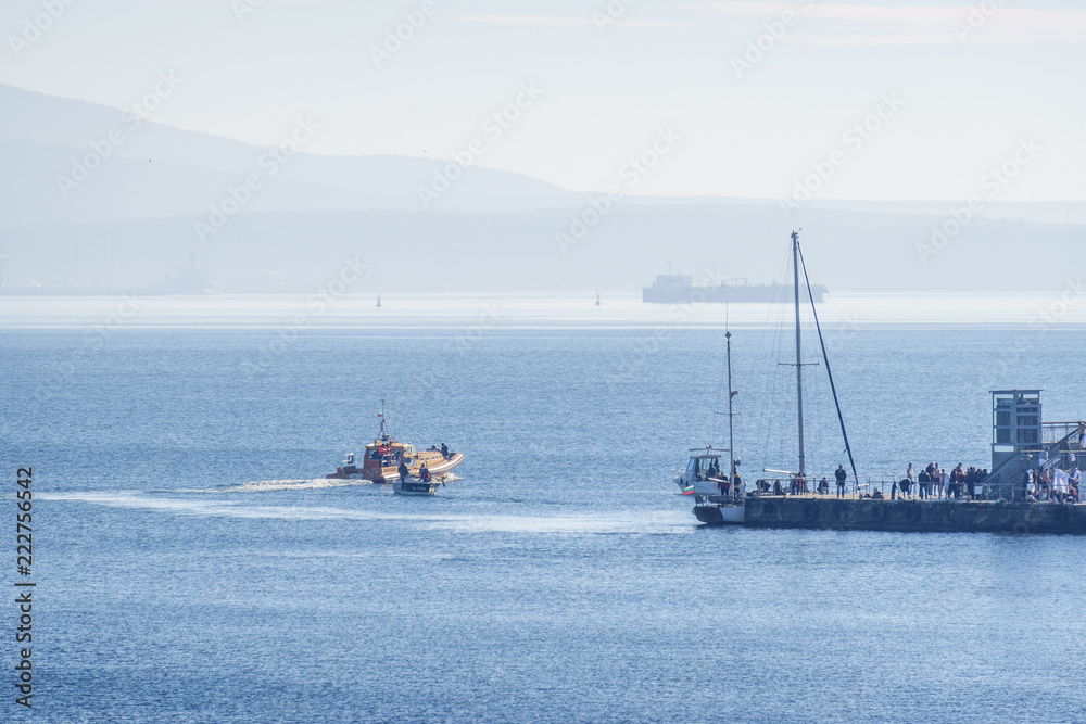 The bay of Burgas, Black sea- celebration of  6th of  January, Epiphany