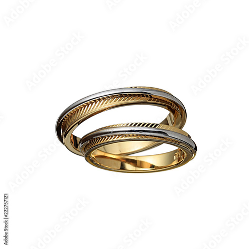 wedding rings white pink yellow gold set