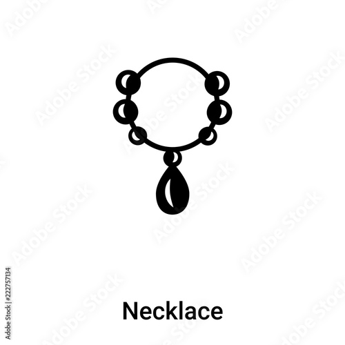 Necklace icon vector isolated on white background, logo concept of Necklace sign on transparent background, black filled symbol