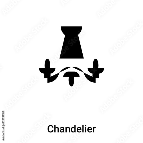 Chandelier icon vector isolated on white background, logo concept of Chandelier sign on transparent background, black filled symbol