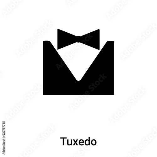 Tuxedo icon vector isolated on white background, logo concept of Tuxedo sign on transparent background, black filled symbol