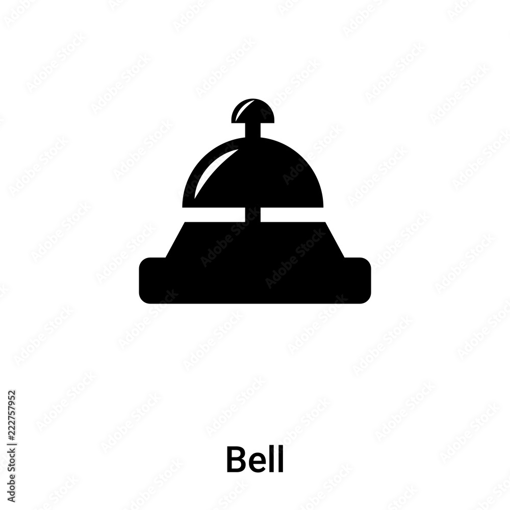 Bell icon vector isolated on white background, logo concept of Bell sign on transparent background, black filled symbol
