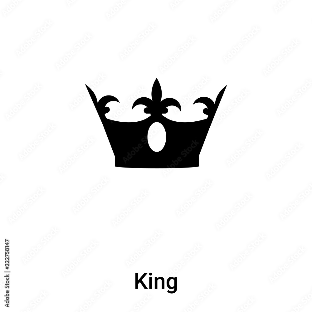 King icon vector isolated on white background, logo concept of King