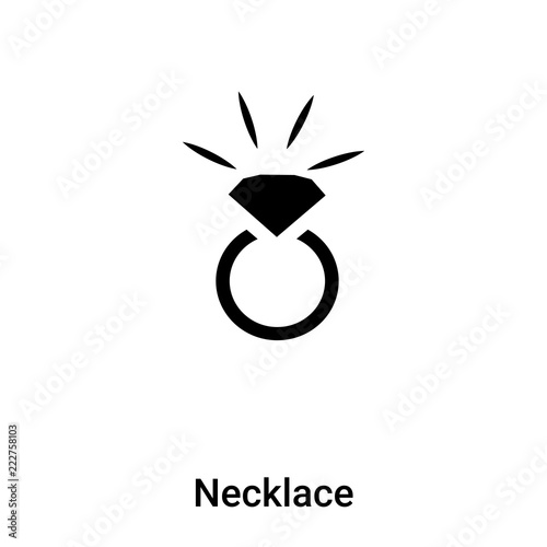 Necklace icon vector isolated on white background, logo concept of Necklace sign on transparent background, black filled symbol