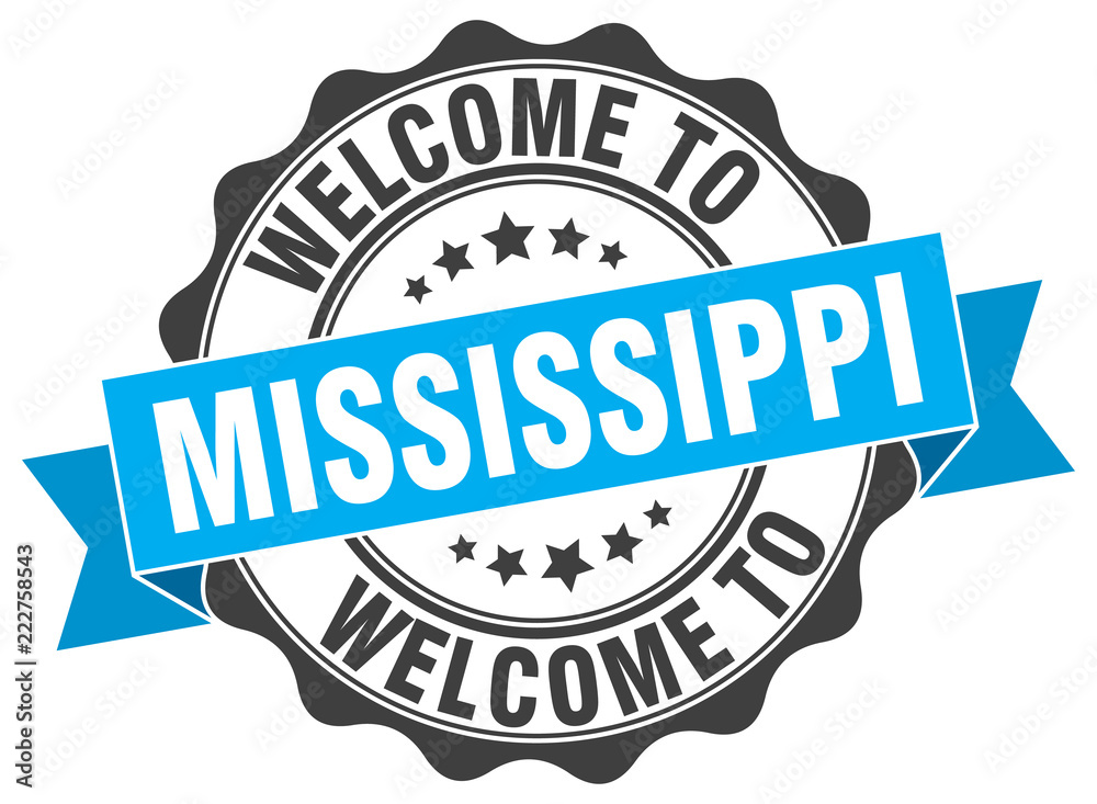 Fototapeta premium Mississippi round ribbon seal