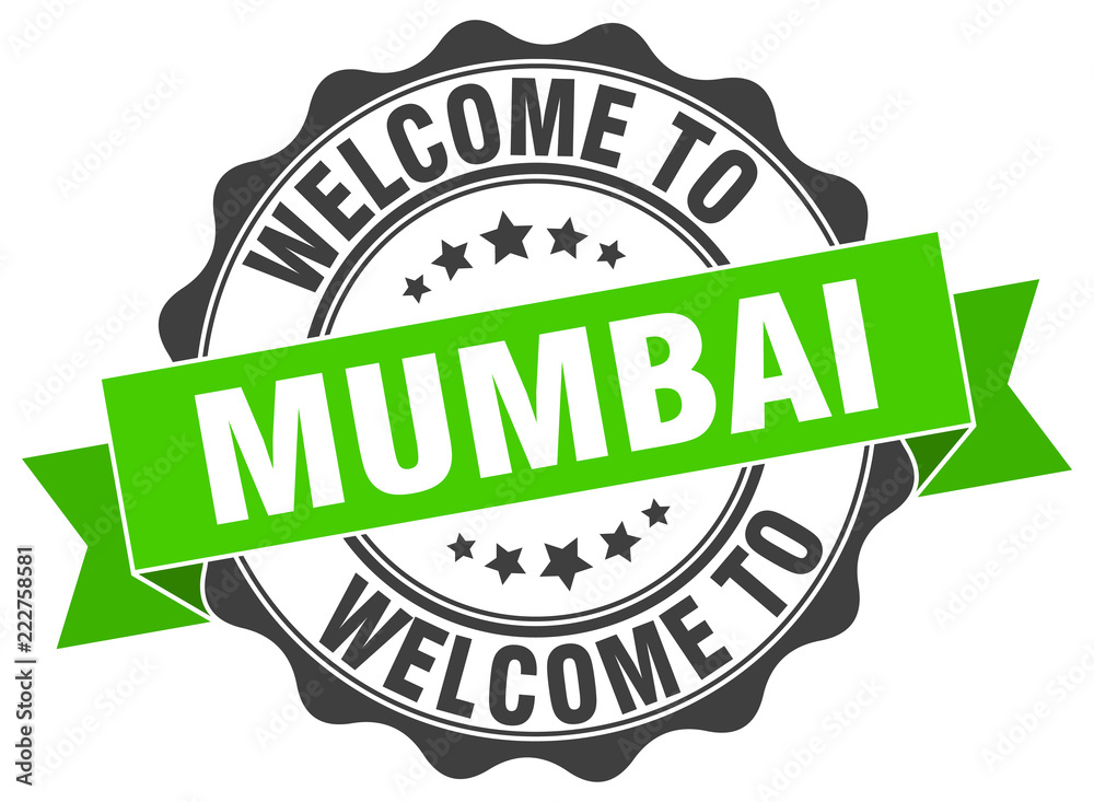 Fototapeta premium Mumbai round ribbon seal