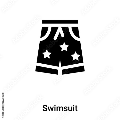 Swimsuit icon vector isolated on white background, logo concept of Swimsuit sign on transparent background, black filled symbol