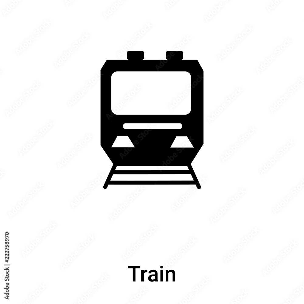 Train icon vector isolated on white background, logo concept of Train sign on transparent background, black filled symbol Train icon vector isolated on white background, logo concept of Train sign on transparent background, black filled symbol