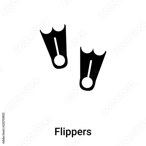 Flippers icon vector isolated on white background, logo concept of Flippers sign on transparent background, black filled symbol