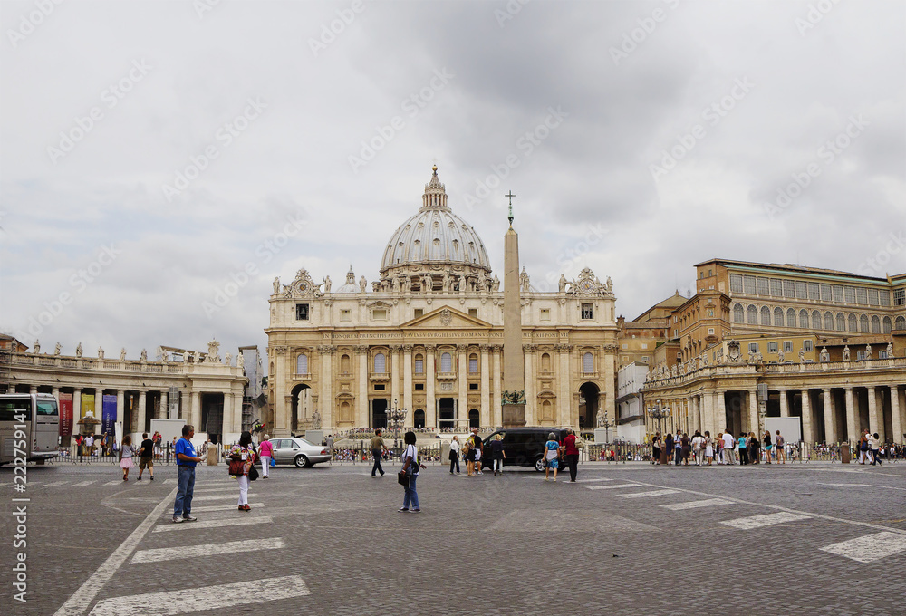 Rome, Italy, St Peter's Basilica. St Peter's Basilica is a Catholic Cathedral, which is the largest building of the Vatican.