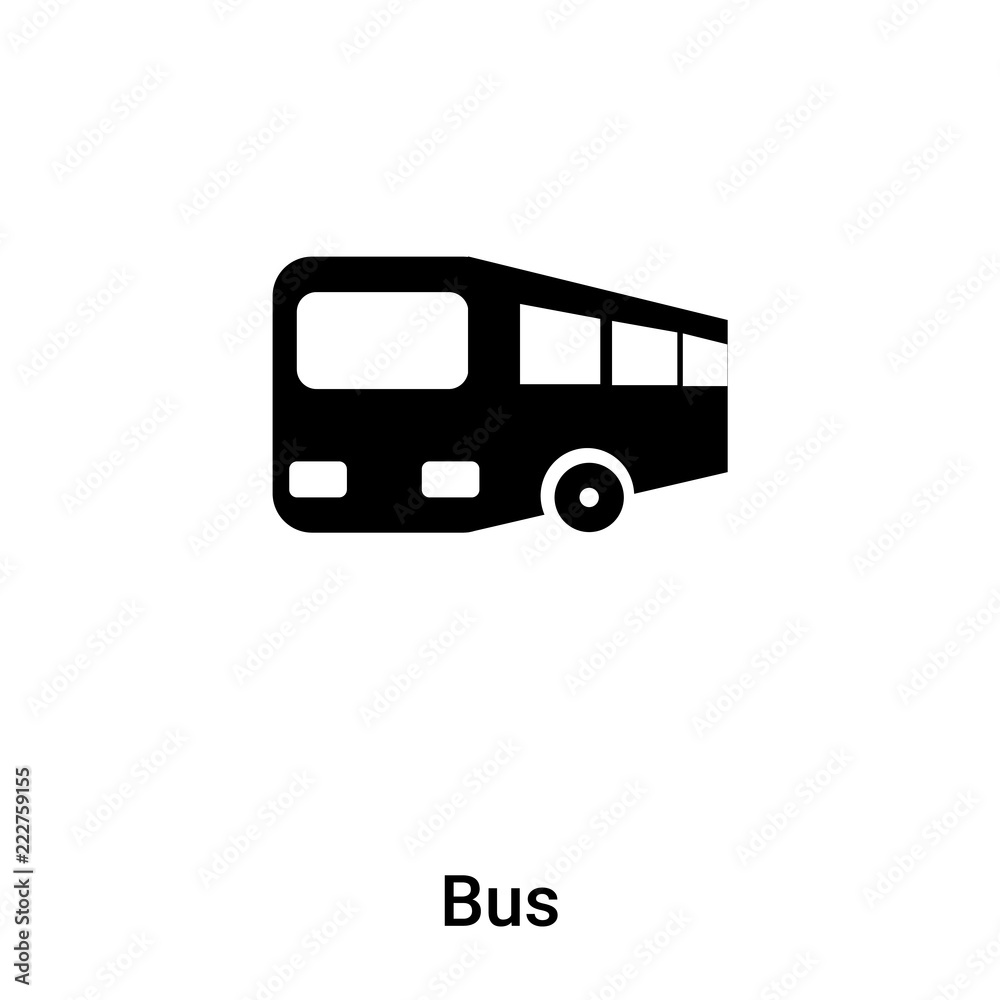 Bus icon vector isolated on white background, logo concept of Bus sign on transparent background, black filled symbol Bus icon vector isolated on white background, logo concept of Bus sign on transparent background, black filled symbol