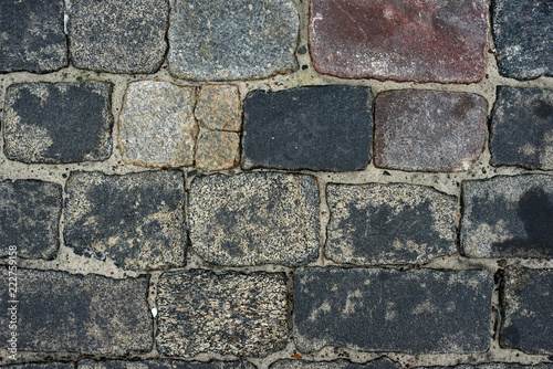 old cobblestone road for background or texture