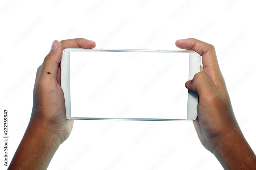 Smartphone take photo isolated with clipping path on white background Smartphone take photo isolated with clipping path on white background