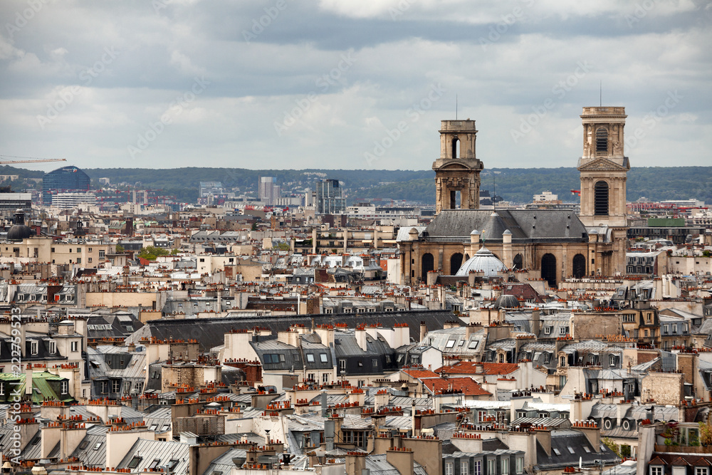 Elevated view over Paris