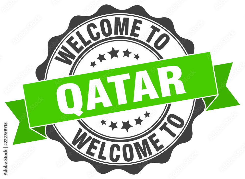 Fototapeta premium Qatar round ribbon seal